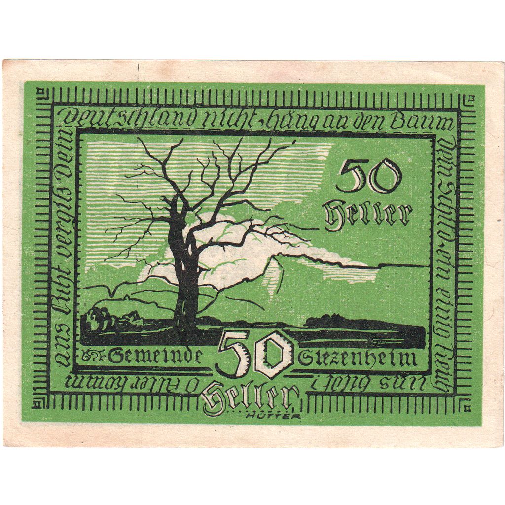 Österreich, Siezenheim, 50 Heller, paysage, 1920, UNZ-, Mehl:FS 996a