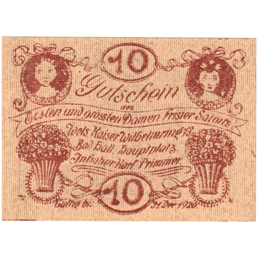 Österreich, Wels, 10 Heller, Texte, 1920, 1920-12-31, UNZ-, Mehl:FS 1169e