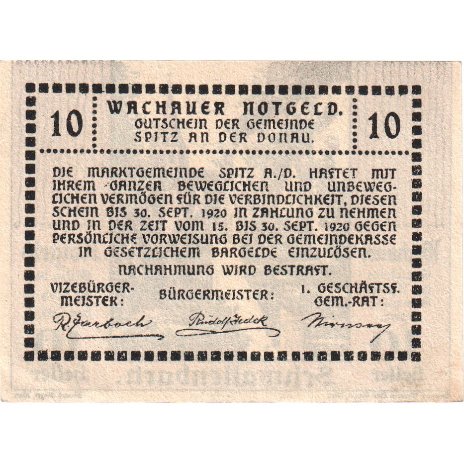 Österreich, Schwallenbach, 10 Heller, Eglise 1920-09-30, UNZ-, Mehl:FS 1122