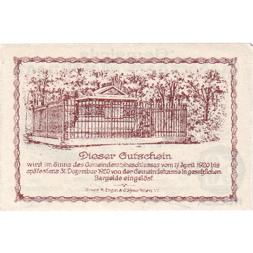 Österreich, Hadersdorf, 50 Heller, château, 1920, 1920-10-15, UNZ-, Mehl:FS 326