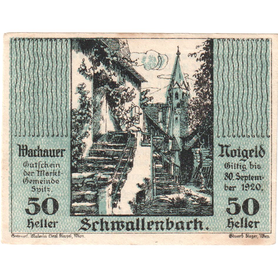 Österreich, Schwallenbach, 50 Heller, village, 1920-09-30, SS, Mehl:FS 1122