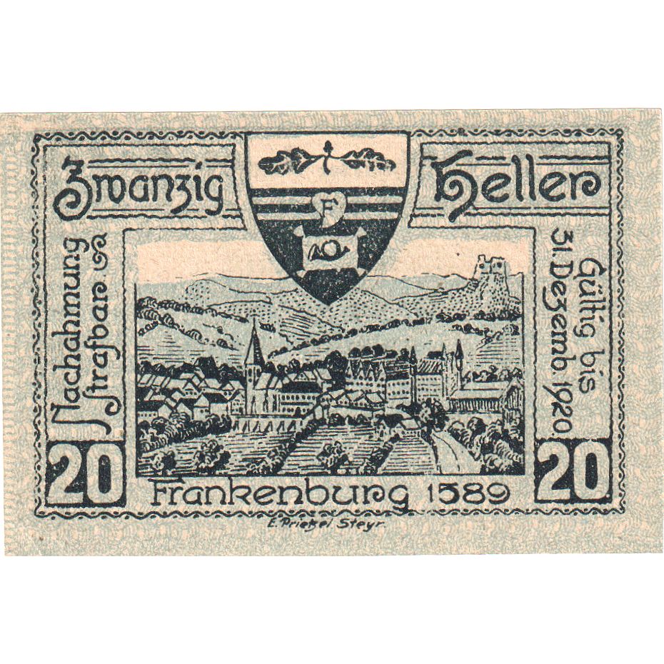 Österreich, Frankenberg, 20 Heller, château 1920-12-31, UNZ-, Mehl:FS 206IIb
