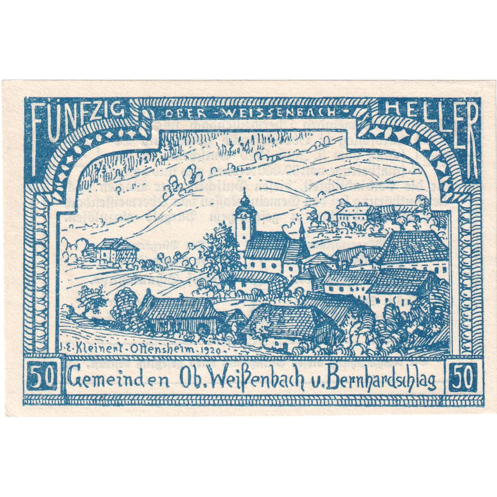 Österreich, Weissenbach, 50 Heller, village, 1920, UNZ-, Mehl:FS 697