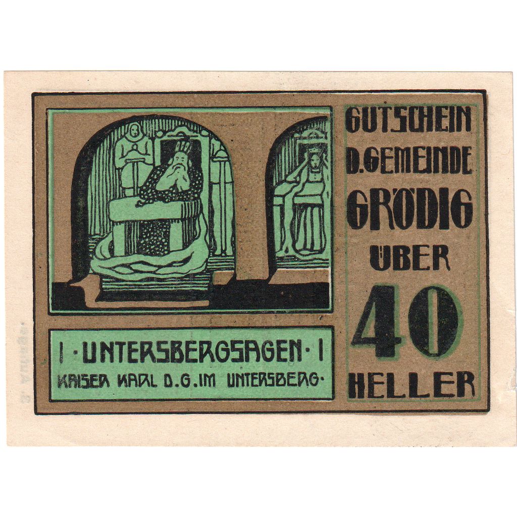 Österreich, Grödig, 40 Heller, source, 1920, 1920-12-31, VZ, Mehl:FS 290a