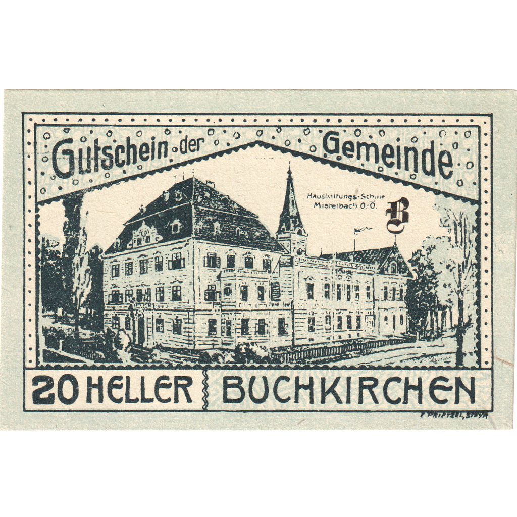 Österreich, Buchkirchen, 20 Heller, château 1920-10-31, UNZ-, Mehl:FS 114a