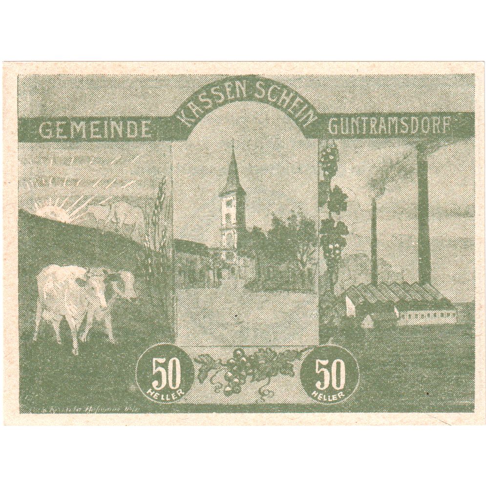 Österreich, Guntramsdorf, 50 Heller, Eglise 1920-08-31, UNZ-, Mehl:FS 310a