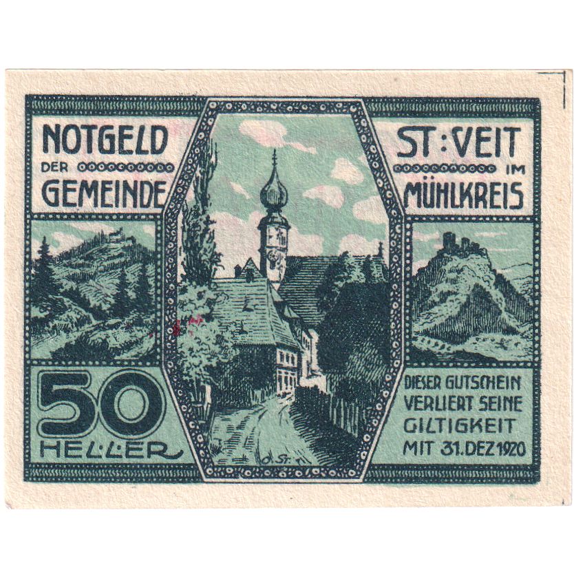 Österreich, St Veit, 50 Heller, Eglise, 1920, 1920-12-31, UNZ-, Mehl:FS 944a