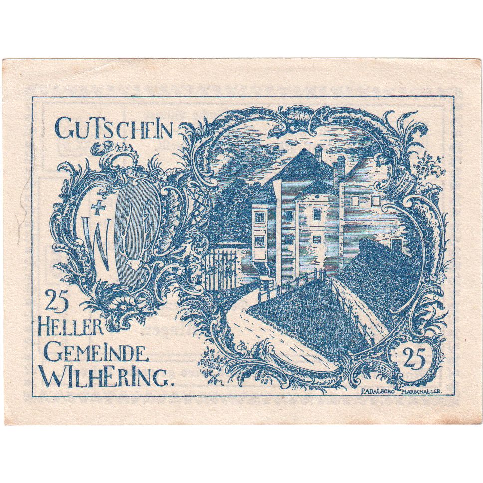 Österreich, Wilhering, 25 Heller, château, 1920, 1920-12-31, VZ, Mehl:FS 1236