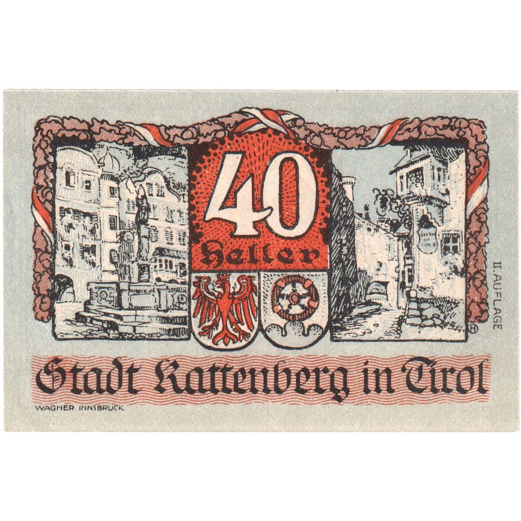Österreich, Rattenberg, 40 Heller, place, 1920, 1920-12-31, UNZ-, Mehl:FS 821I