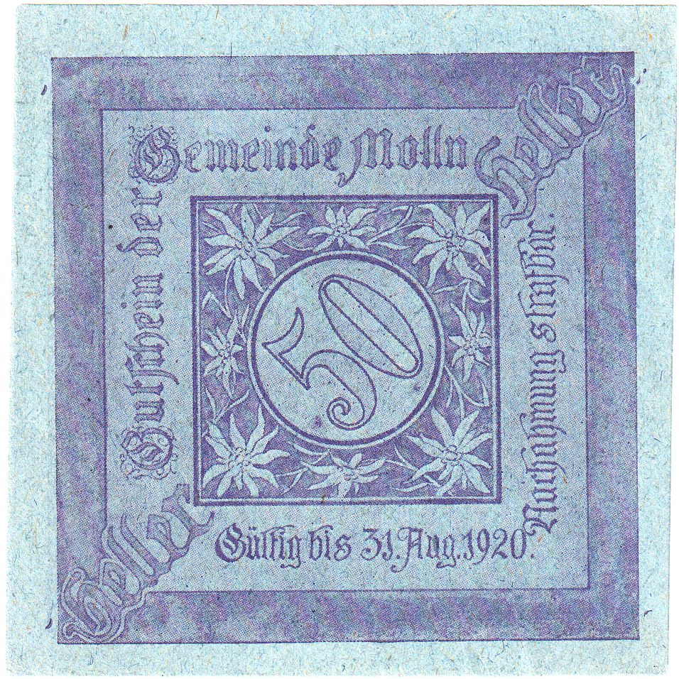 Österreich, Mölln, 50 Heller, village, 1920, 1920-08-31, UNZ-, Mehl:FS 625