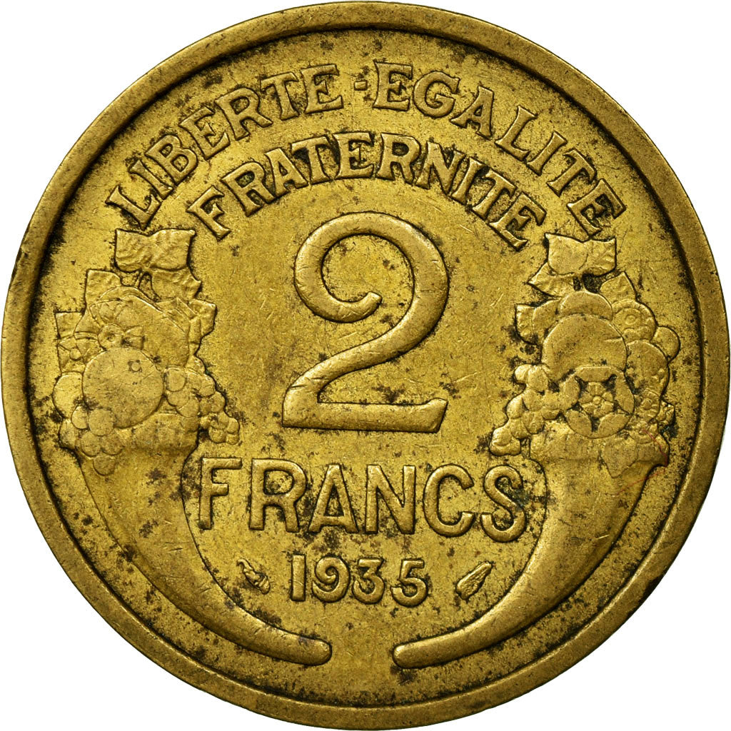Moneta, Francia, Morlon, 2 Francs, 1935, BB, Alluminio-bronzo, KM:886