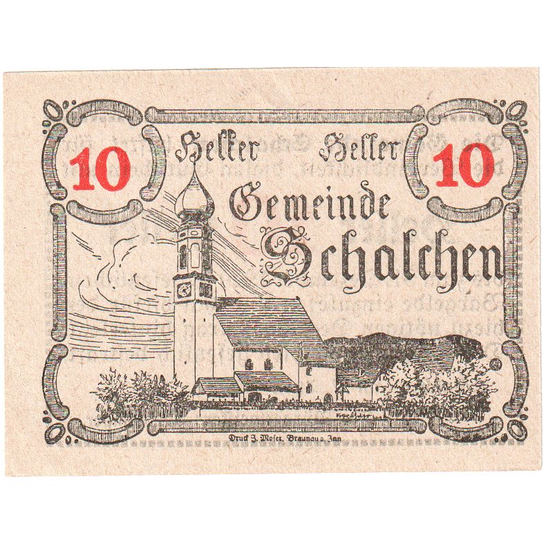 Österreich, Schalchen, 10 Heller, Eglise, 1920, 1920-12-31, UNZ-, Mehl:FS 952a