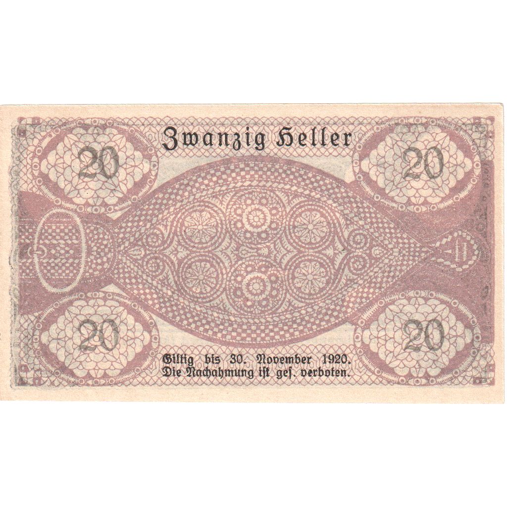 Austria, Pattigham, 20 Heller, château, 1920, 1920-12-31, UNC(63), Mehl:FS 723a