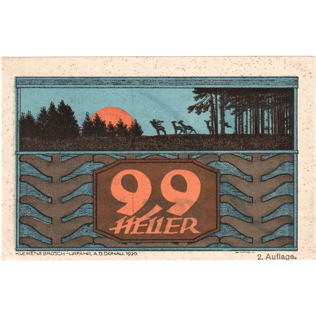 Austria, St Johann, 99 Heller, Animaux, 1921, 1921-01-21, UNC(63), Mehl:FS 893a