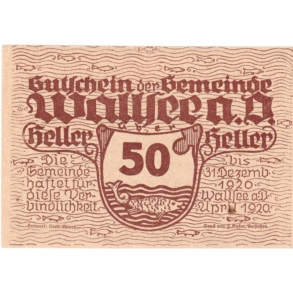 Austria, Wallsee, 50 Heller, mer, 1920, 1920-12-31, UNC(63), Mehl:FS 1137Ia