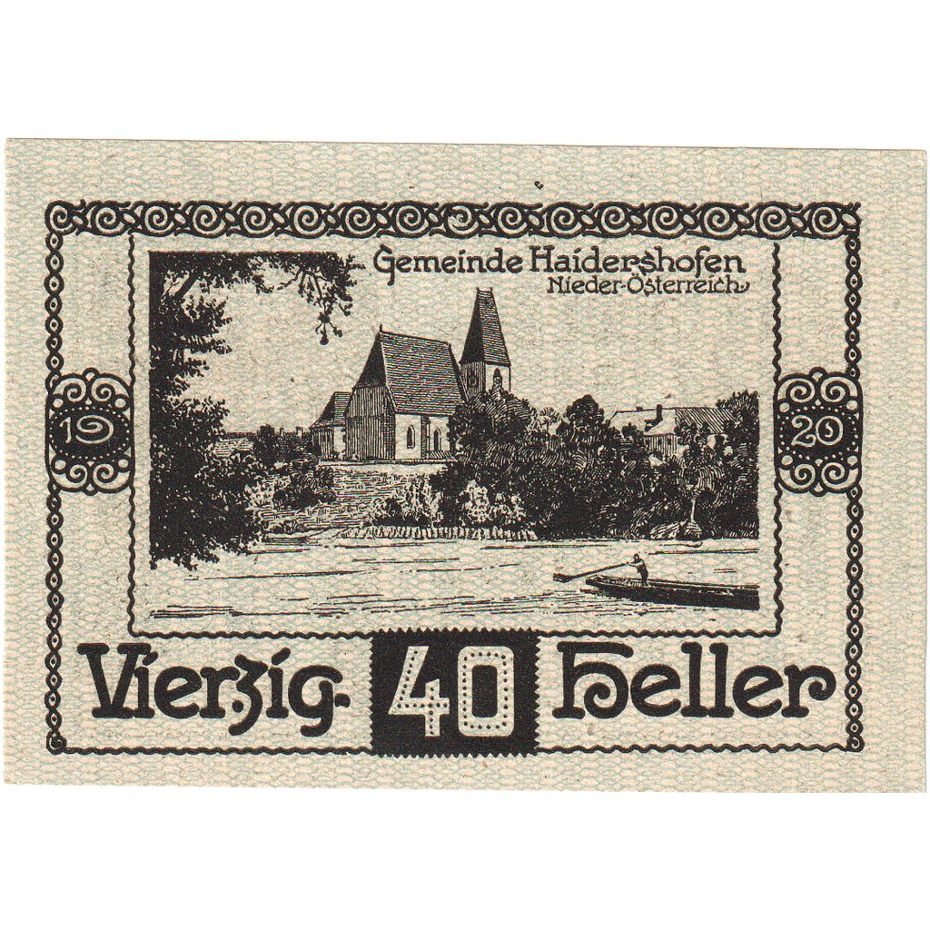 Österreich, Haidershofen, 40 Heller, Eglise 1920-12-31, UNZ-, Mehl:FS 335Ia