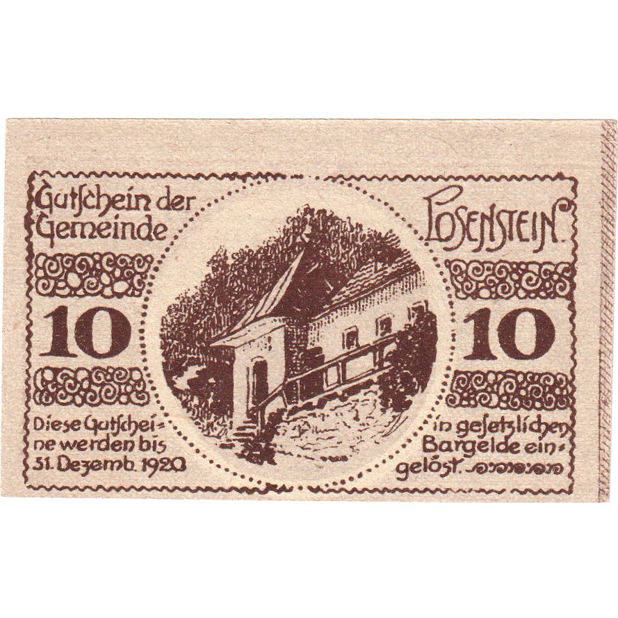 Austria, Losenstein, 10 Heller, Texte, 1920, 1920-12-31, UNC(63), Mehl:FS 566IVa