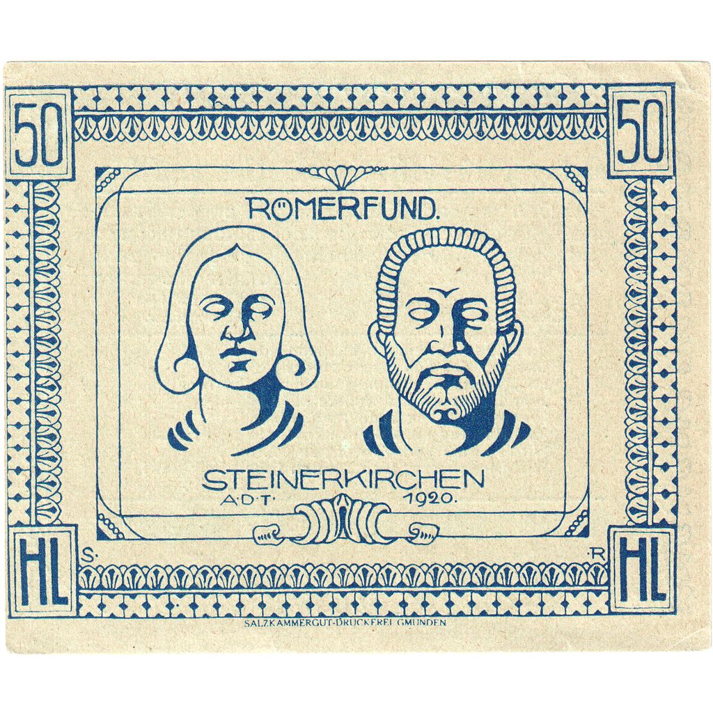 Austria, Steinerkirchen, 50 Heller, portrait 1920-10-31 UNC(63), Mehl:FS 1029IIa