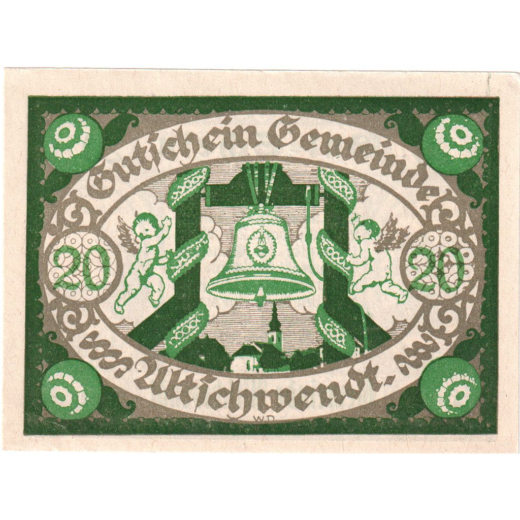 Austria, Altschwendt, 20 Heller, cloche, 1920, UNC(63), Mehl:FS 35IIa