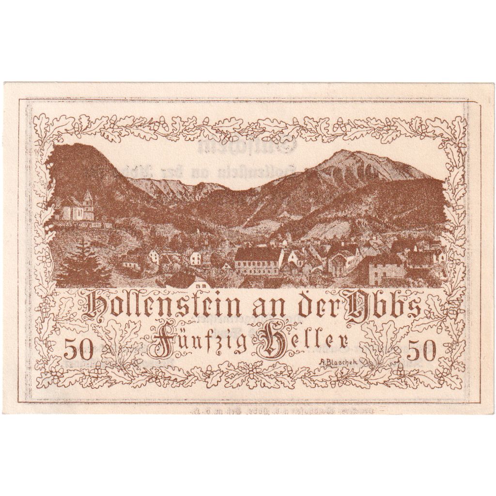 Österreich, Hollenstein, 50 Heller, paysage 1920-12-31, UNZ-, Mehl:FS 395a