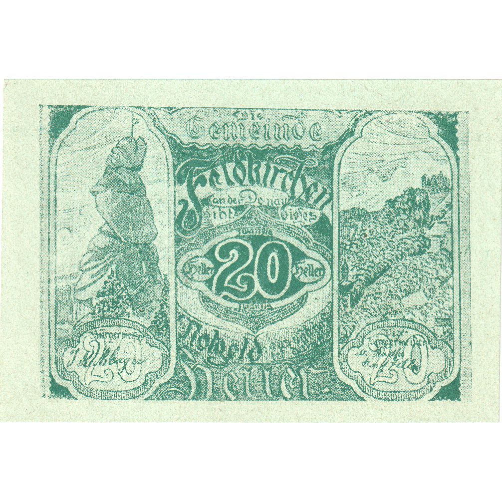 Austria, Feldkirchen, 20 Heller, Monument, 1920, SPL, Mehl:FS 197a