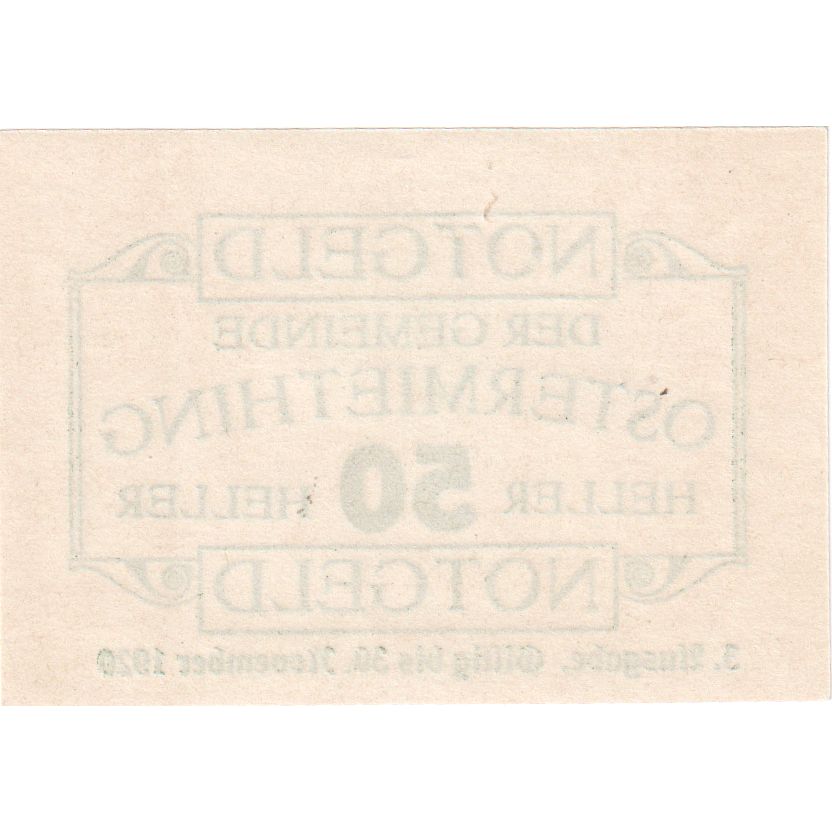 Österreich, Ostermiething, 50 Heller, Texte 1920-12-31, UNZ-, Mehl:FS 713IIIa