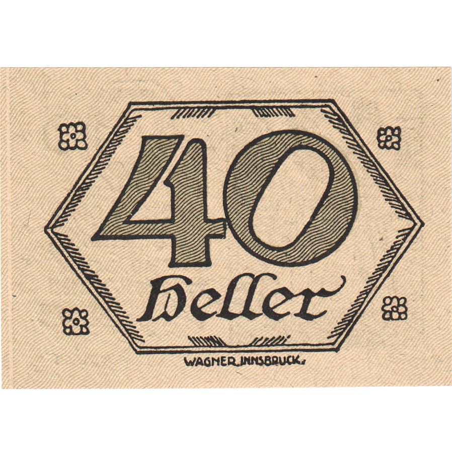 Austria, Brandenberg, 40 Heller, personnage 1920-12-31, UNC(63), Mehl:FS 99a