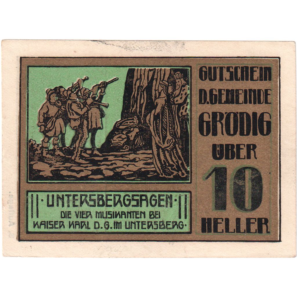 Österreich, Grödig, 10 Heller, Grotte, 1920, 1920-12-31, UNZ-, Mehl:FS 290a