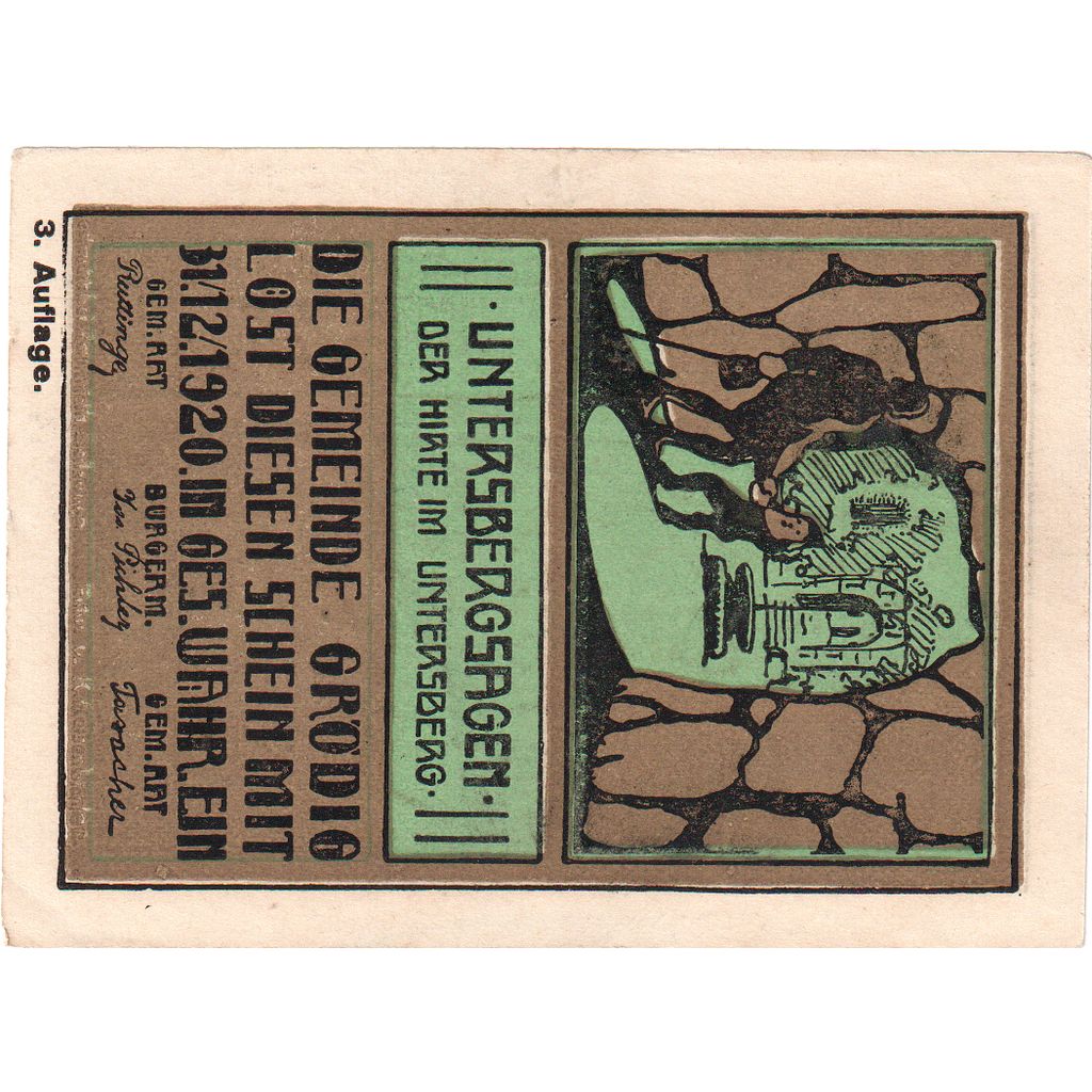 Österreich, Grödig, 10 Heller, Grotte, 1920, 1920-12-31, UNZ-, Mehl:FS 290a