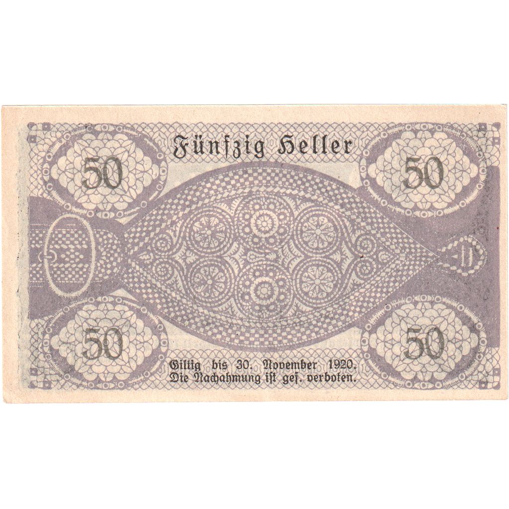 Österreich, Pattigham, 50 Heller, château 1920-12-31, UNZ-, Mehl:FS 723a