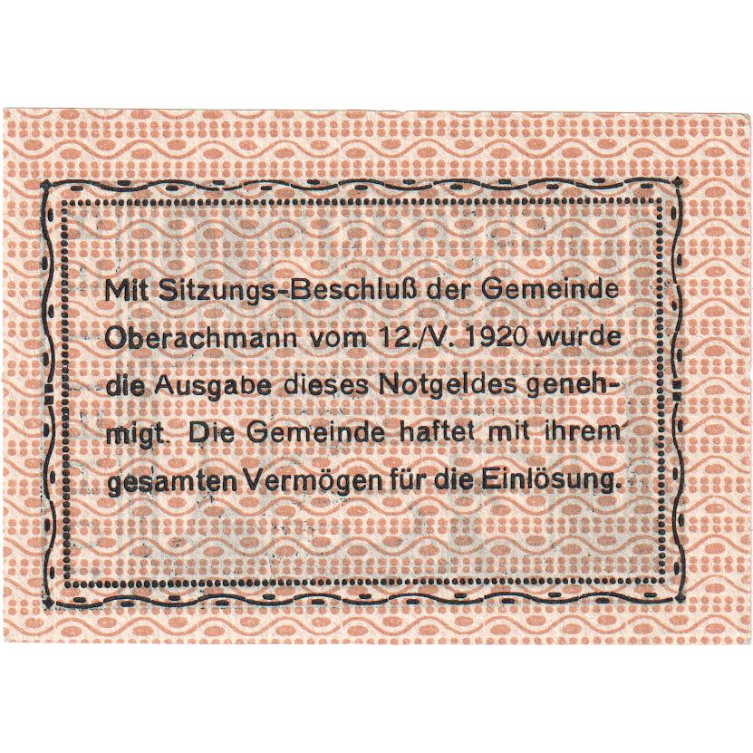 Österreich, Oberachmann, 10 Heller, Texte, 1921, 1921-06-30, UNZ-, Mehl:FS 680a