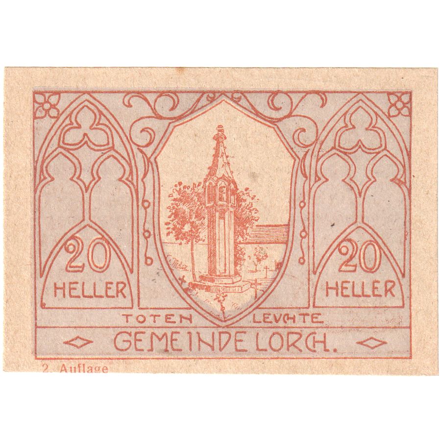 Österreich, Lorch, 20 Heller, Monument, 1920, 1920-12-31, UNZ-, Mehl:FS 564b