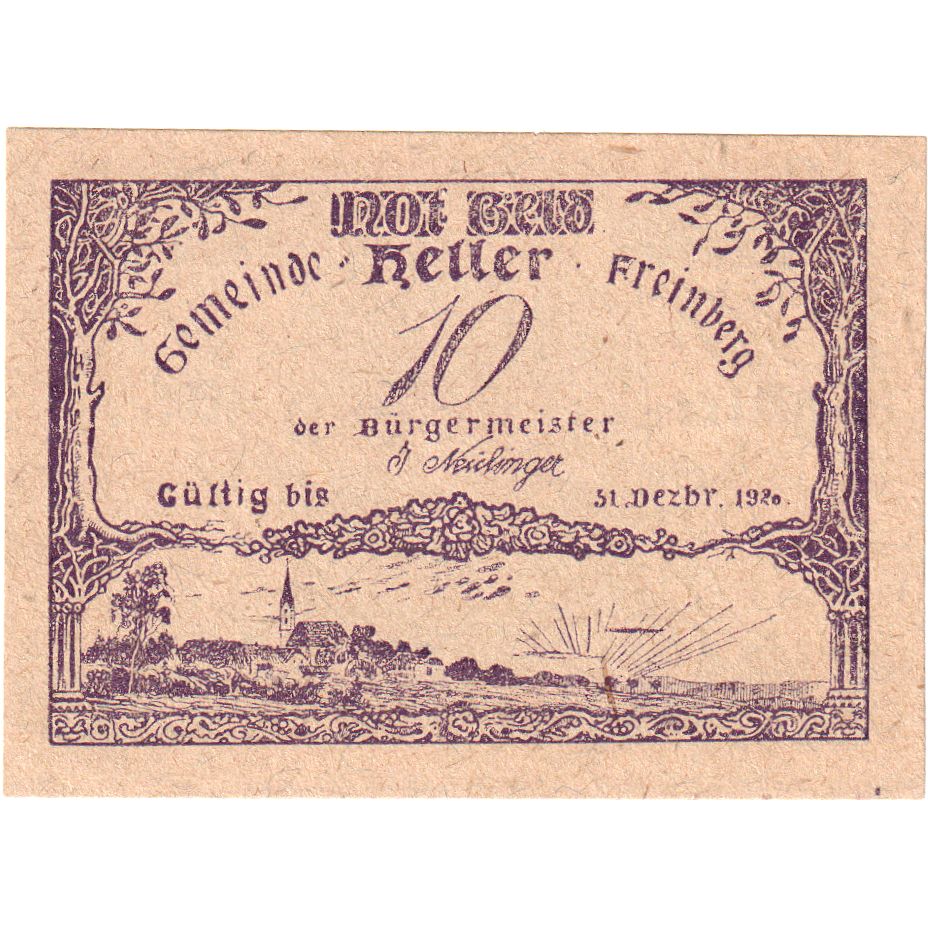 Österreich, Freinberg, 10 Heller, paysage, 1920, 1920-12-31, UNZ-, Mehl:FS 211Ic