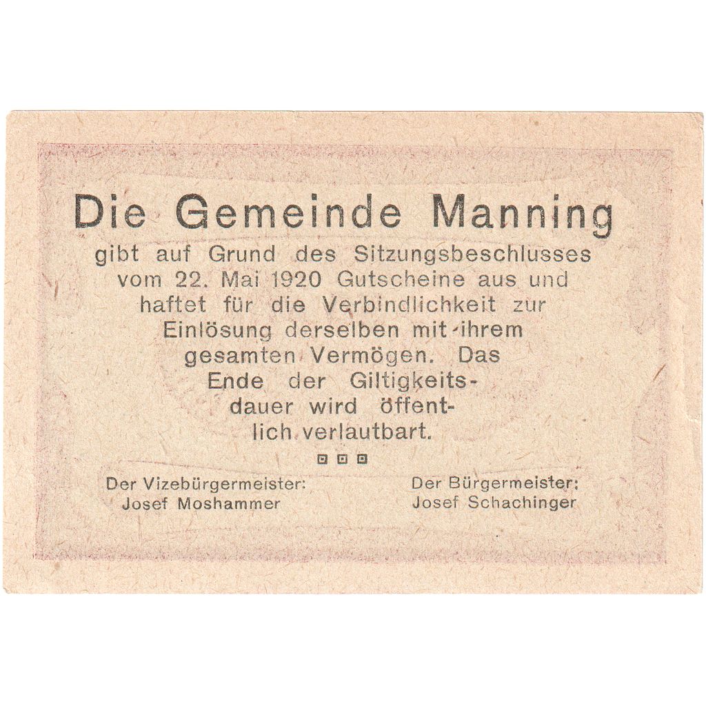 Österreich, Manning, 50 Heller, champs, 1920, 1920-05-22, UNZ-, Mehl:FS 578c