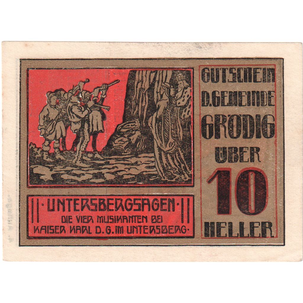 Österreich, Grödig, 10 Heller, roi, 1920, 1920-12-31, UNZ-, Mehl:FS 290a