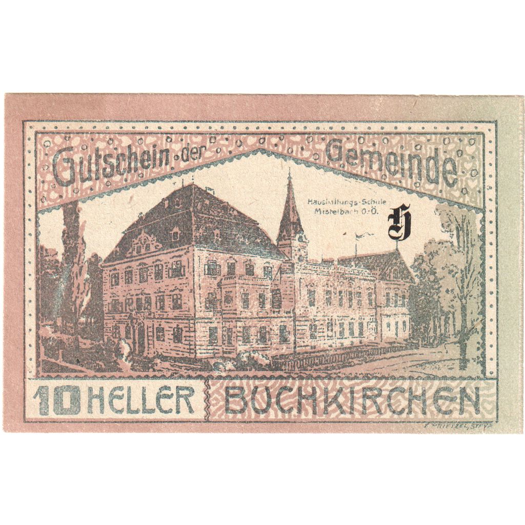 Österreich, Buchkirchen, 10 Heller, agriculture 1920-10-31, UNZ- Mehl:FS 114a