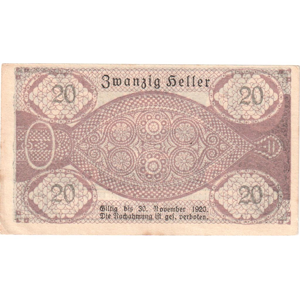 Österreich, Pattigham, 20 Heller, 1920-12-31, VZ Mehl:FS 723a