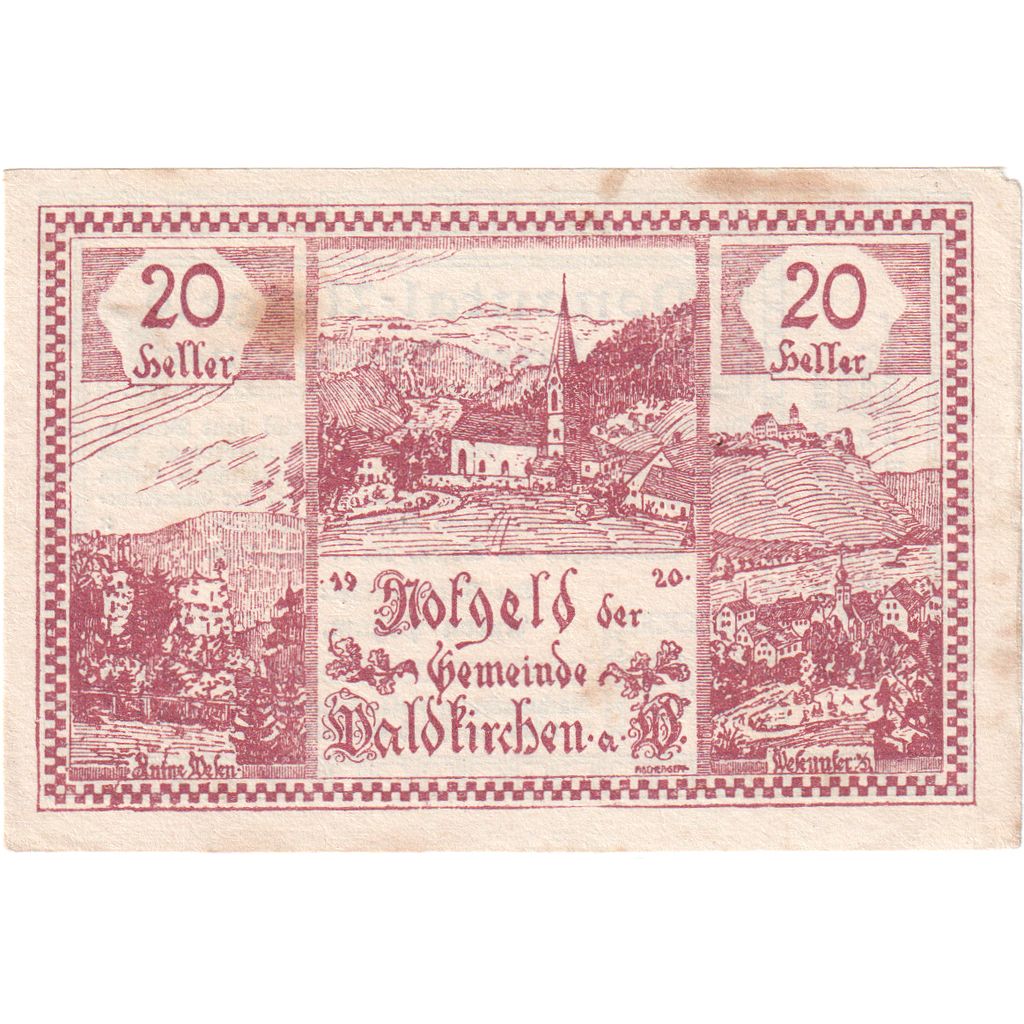 Österreich, Waldkirchen, 20 Heller, 1920-12-31, SS