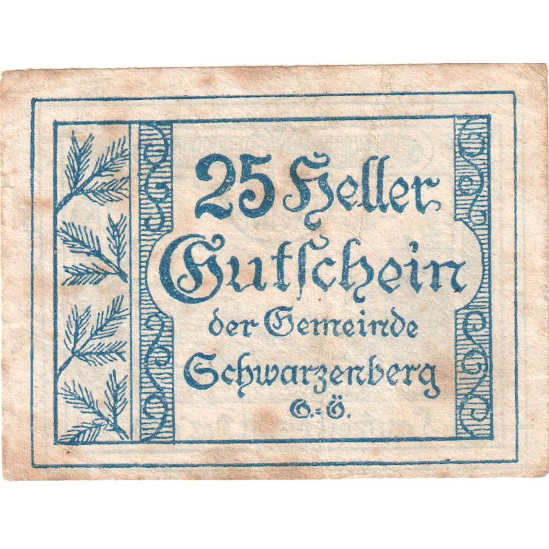 Österreich, Schwarzenberg, 25 Heller, 1920-12-31, S
