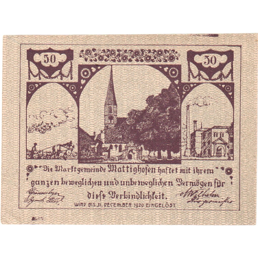 Österreich, Mattighofen, 50 Heller, 1920-12-31, UNZ-