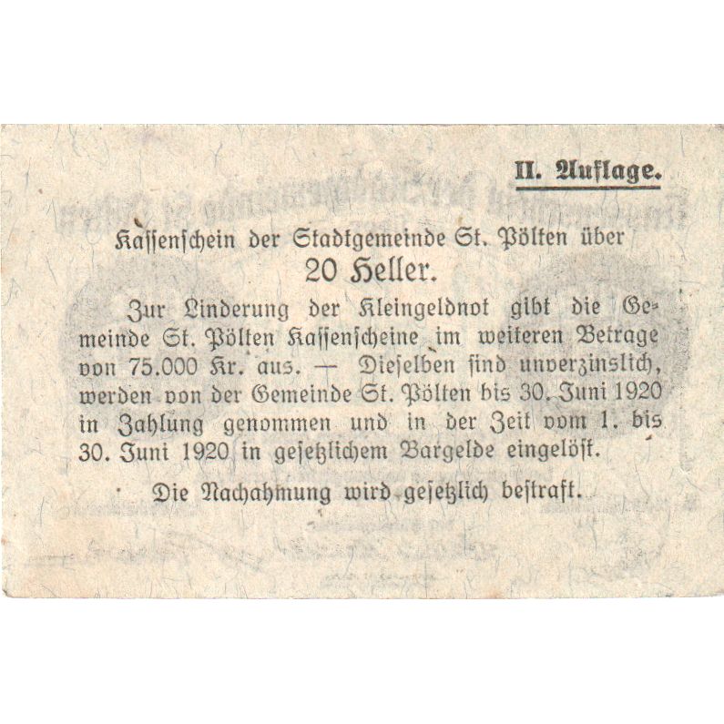 Österreich, St Pölten, 20 Heller, 1920-06-30, UNZ-