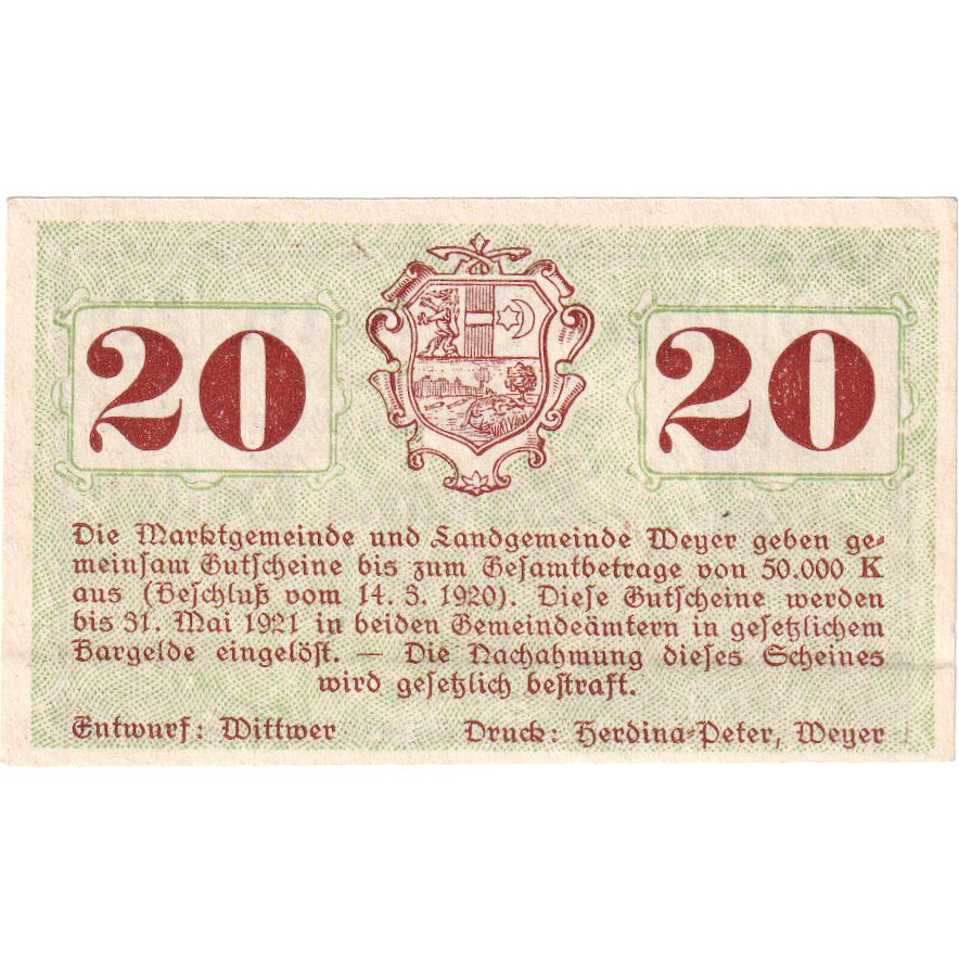Austria, Weyer, 20 Heller, 1921-05-31, AU(55-58)