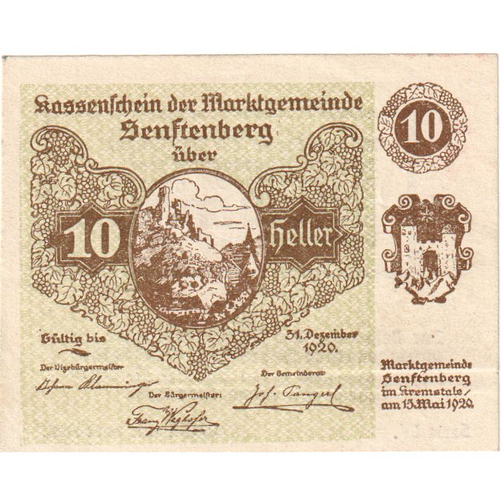 Österreich, Senftenberg, 10 Heller, 1920-12-31, UNZ-