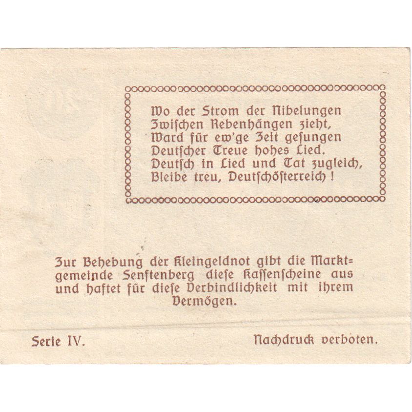 Österreich, Senftenberg, 20 Heller, 1920-12-31, UNZ-