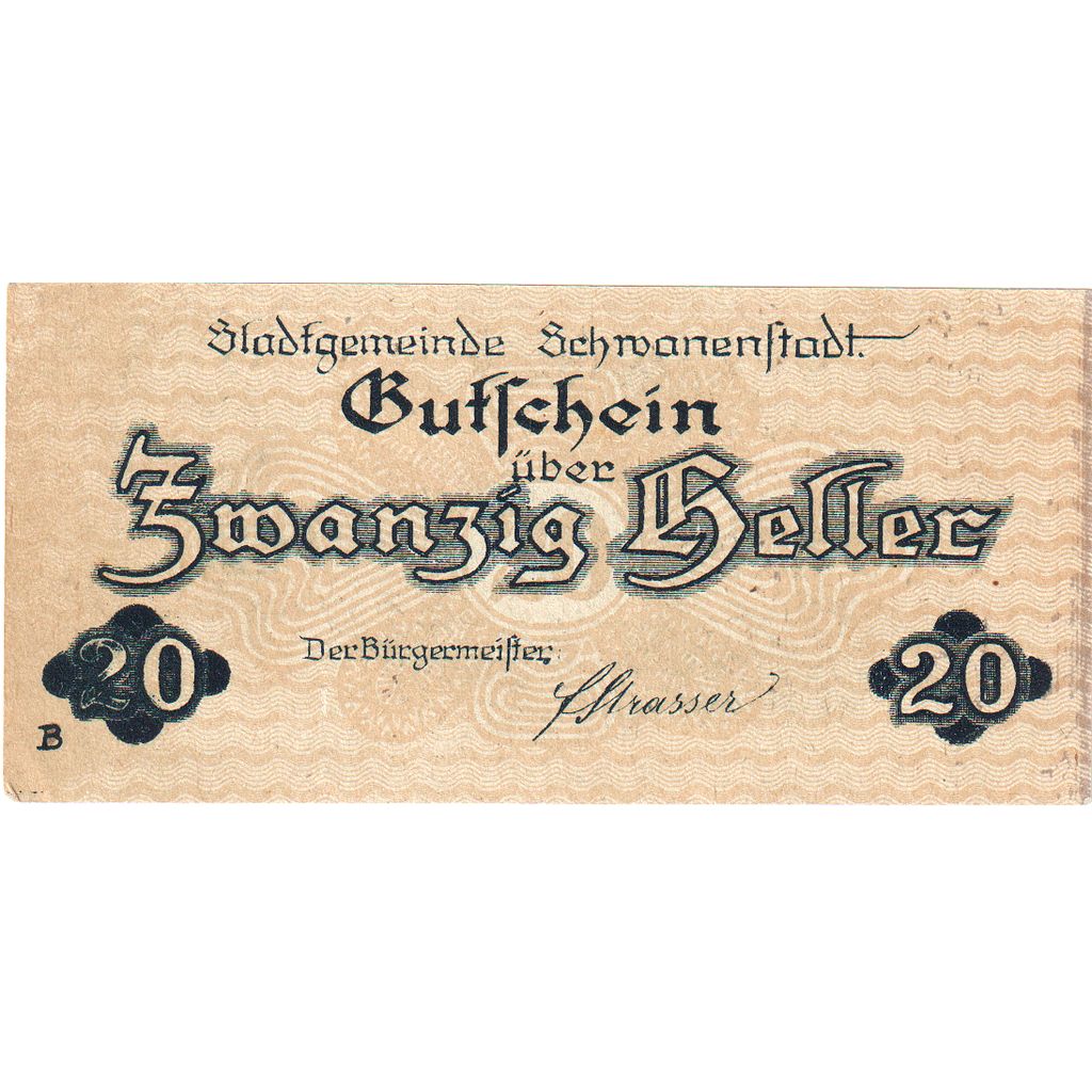 Österreich, Schwanenstadt, 20 Heller, 1920-12-31, UNZ-