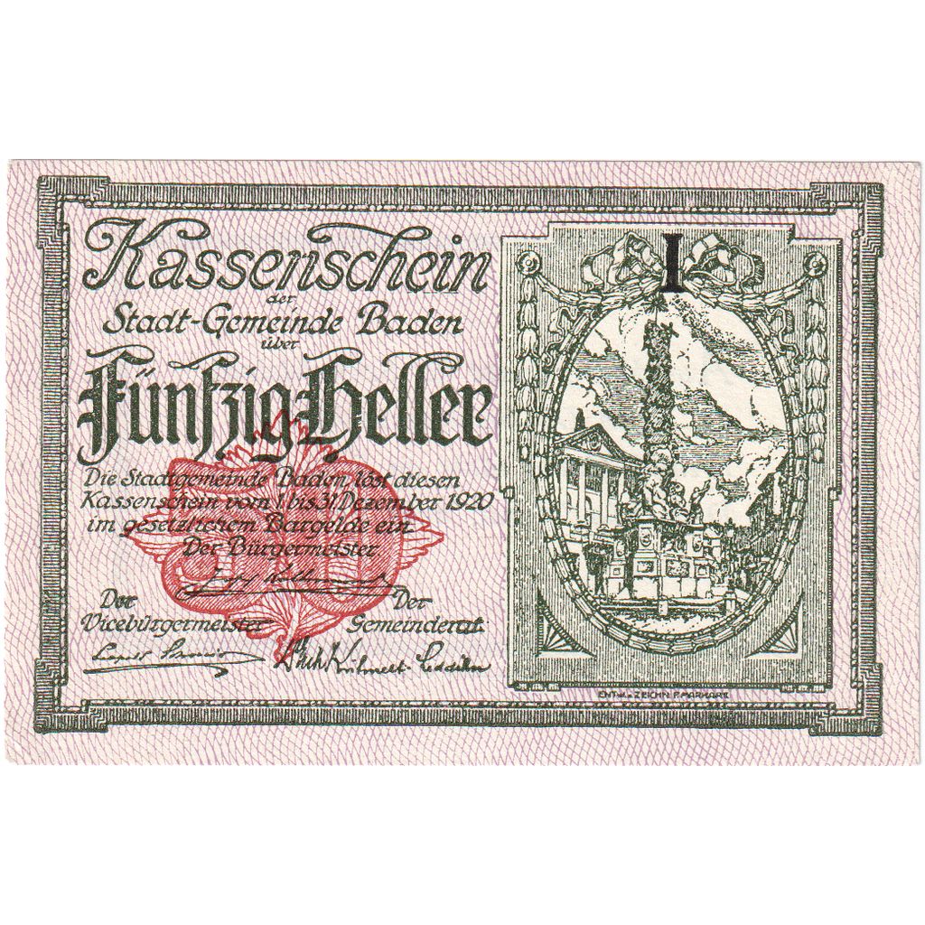 Österreich, Baden, 50 Heller, 1920-12-31, UNZ-