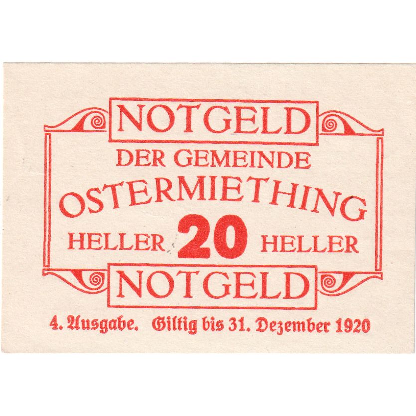 Österreich, Ostermiething, 20 Heller, 1920-12-31, UNZ-