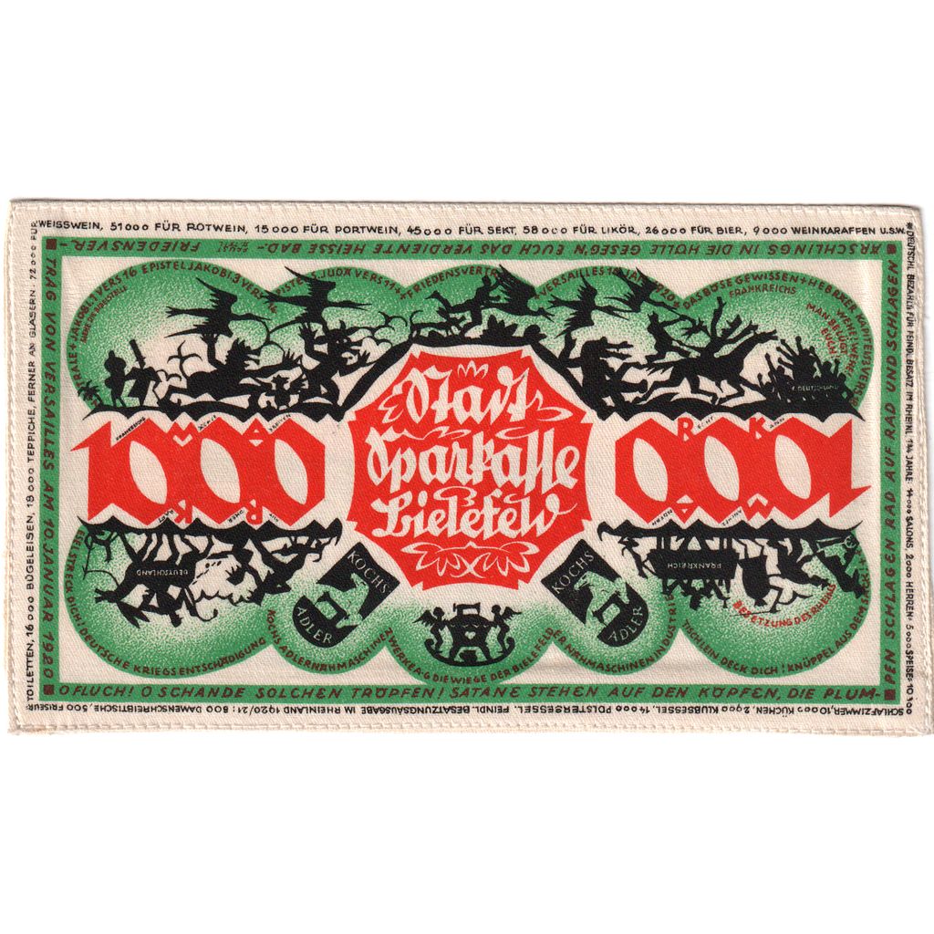 Deutschland, Bielefeld, 1000 Mark, 1922-12-15, UNZ-, Seide, Grabowski:59b