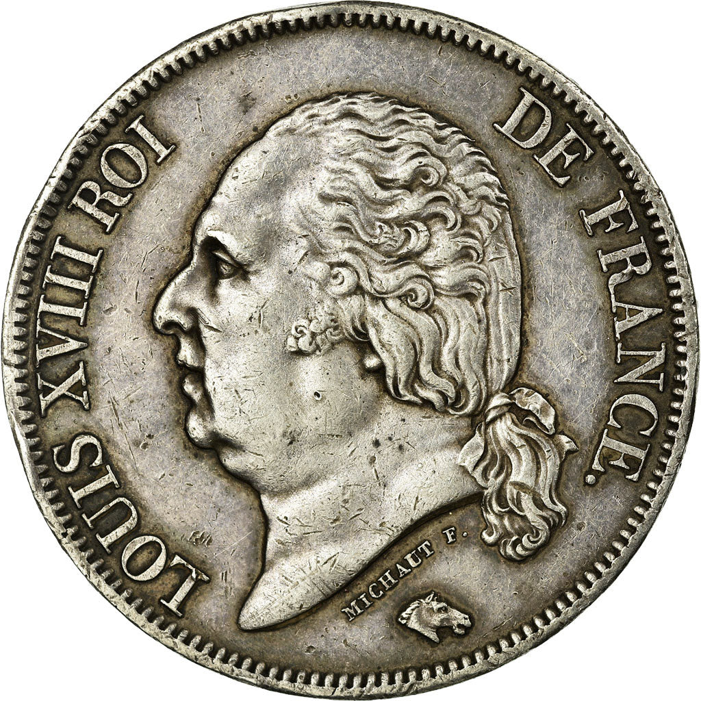 Coin, France, Louis XVIII, Louis XVIII, 5 Francs, 1821, Paris, AU(50-53)