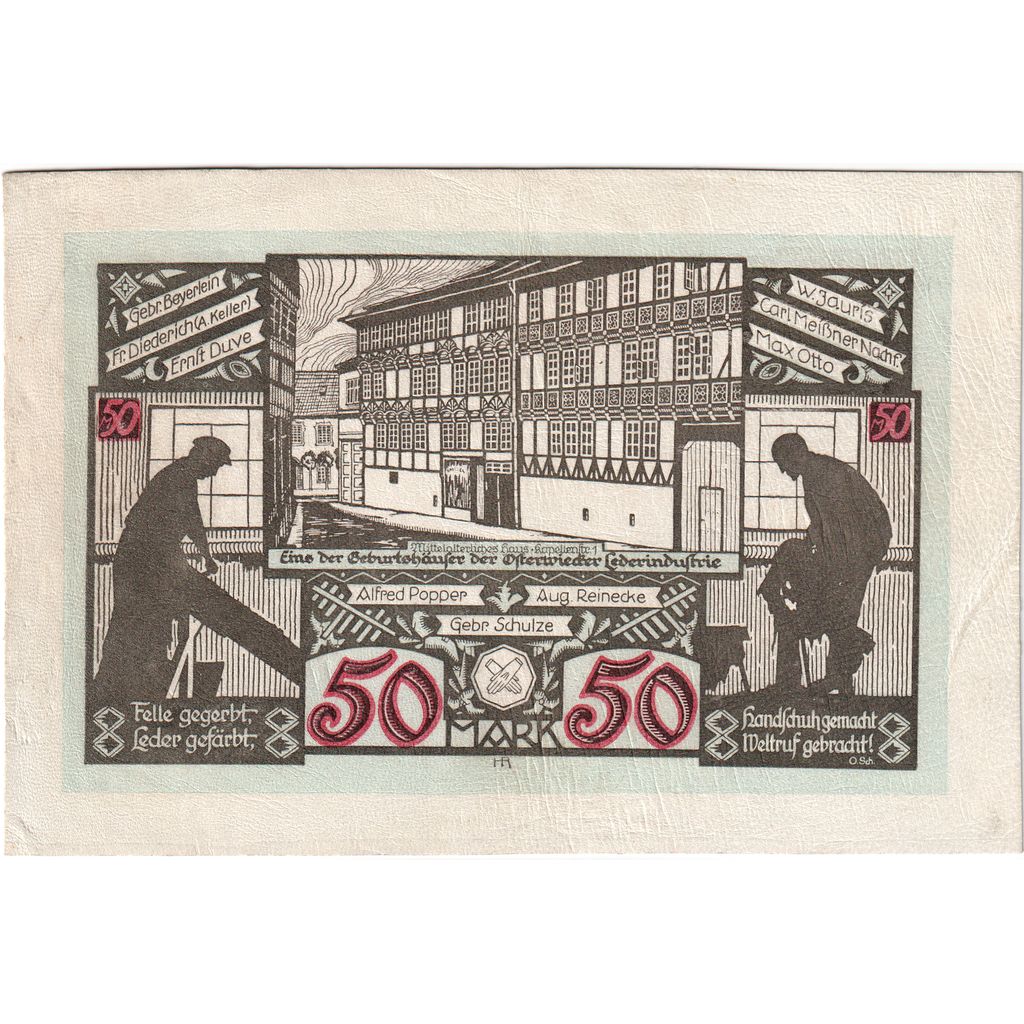 Niemcy, Osterwiecker am Harz, 50 Mark, 1922-05-01, AU(55-58), Błyszcząca
